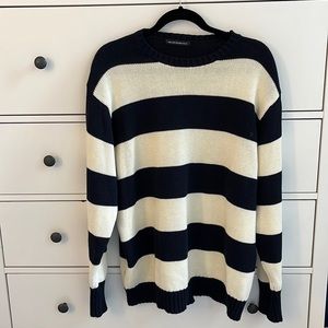 Brandy Melville Brianna Navy & White Sweater (one size)